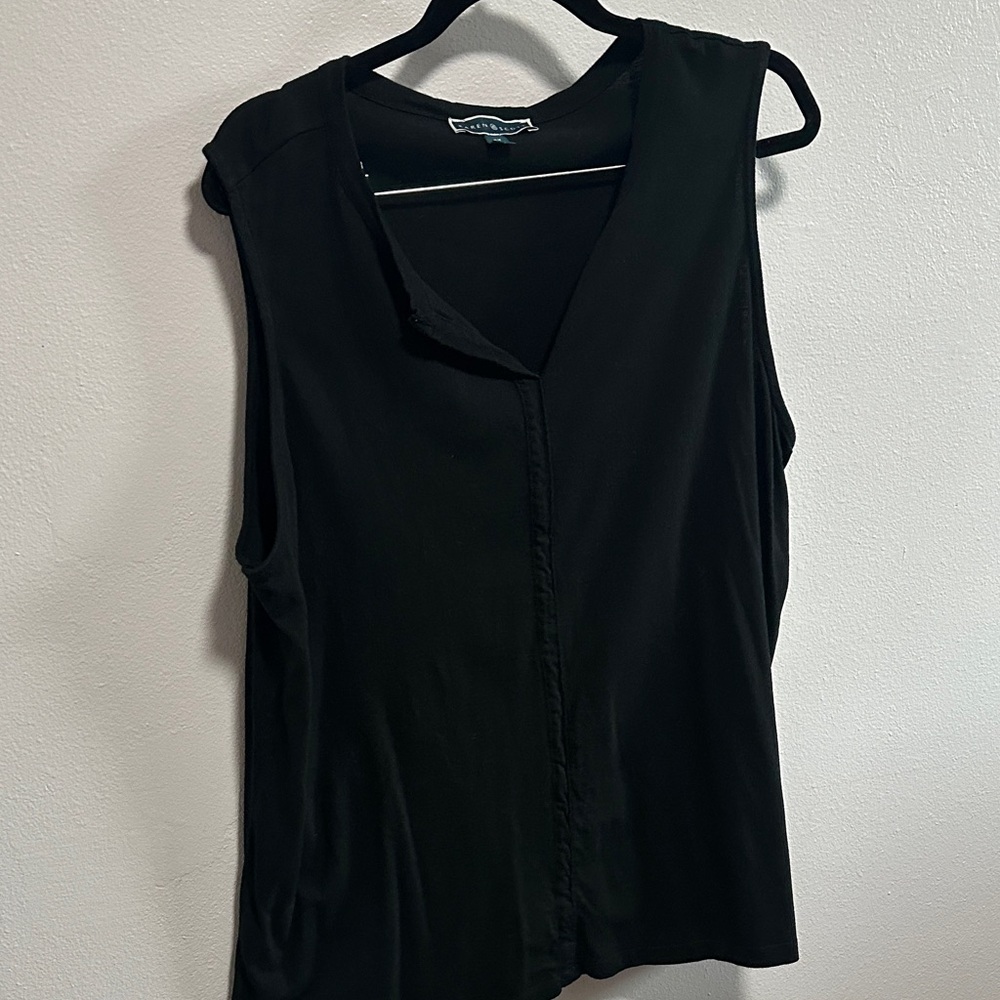 Karen Scott Black V-Neck Blouse